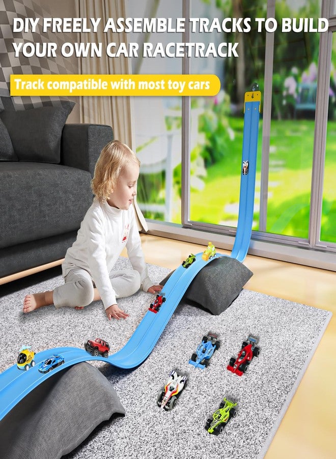 Doloowee Flexible Race Car Track, 16.4ft Car Track for Kids with Suction Cups, Rolls Up Portable Racetrack for Kids 3+ Years Old - Image 2